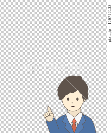 Illustration of a businessman pointing 136733132
