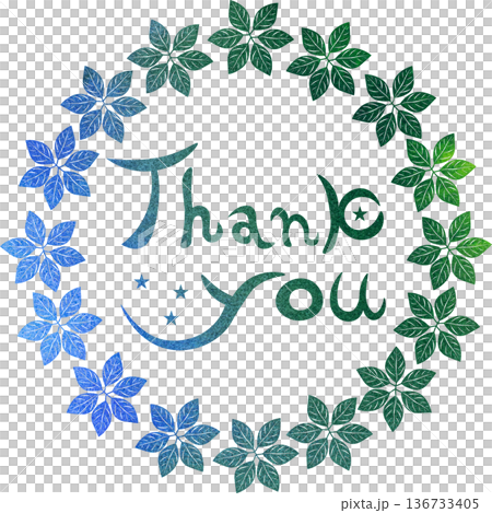 綺麗な水彩模様のThank you!のアイコンのイメージのイラスト 136733405