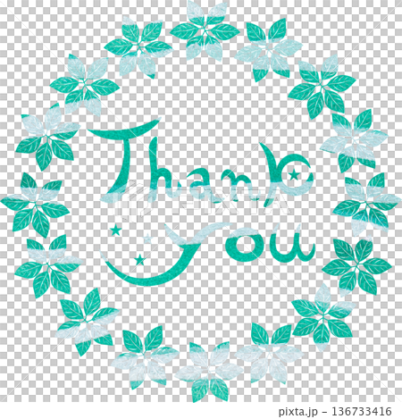 綺麗な水彩模様のThank you!のアイコンのイメージのイラスト 綺麗な水彩模様のThank you!のアイコンのイメージのイラスト 136733416