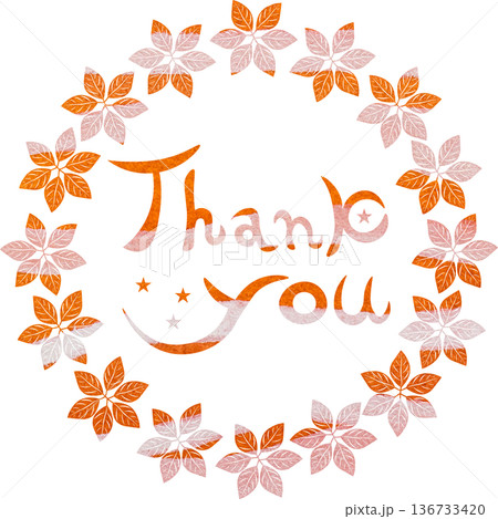 綺麗な水彩模様のThank you!のアイコンのイメージのイラスト 綺麗な水彩模様のThank you!のアイコンのイメージのイラスト 136733420