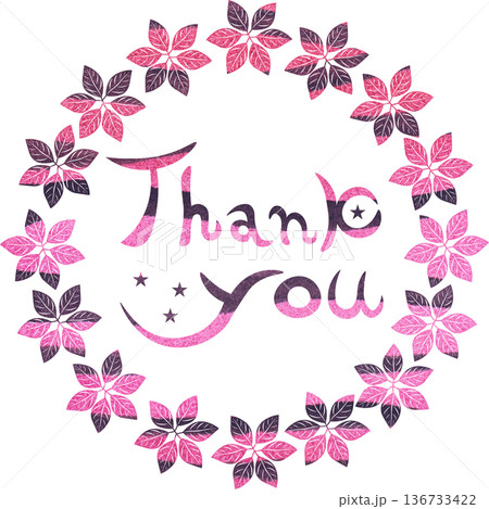 綺麗な水彩模様のThank you!のアイコンのイメージのイラスト 綺麗な水彩模様のThank you!のアイコンのイメージのイラスト 136733422