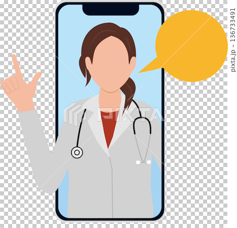 A woman in a white coat 136733491