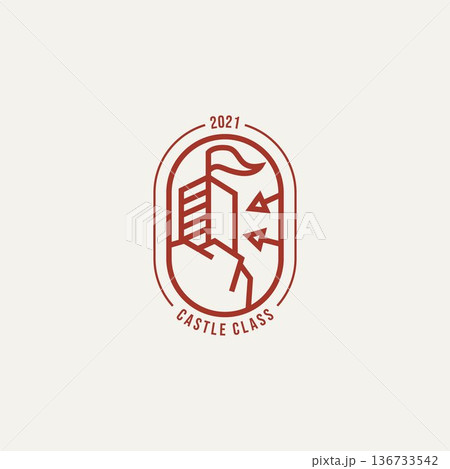 castle class minimalist line art logo template vector illustration design castle class minimalist line art logo template vector illustration design 136733542