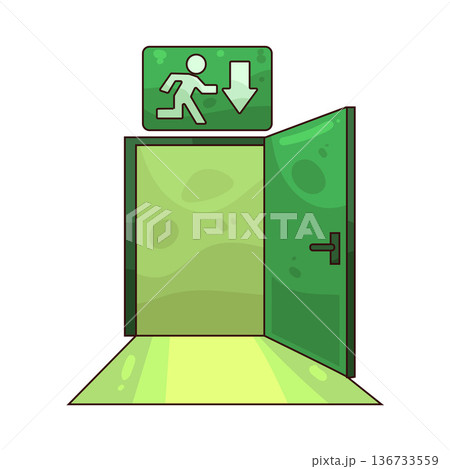 Illustration of  emergency exit 136733559