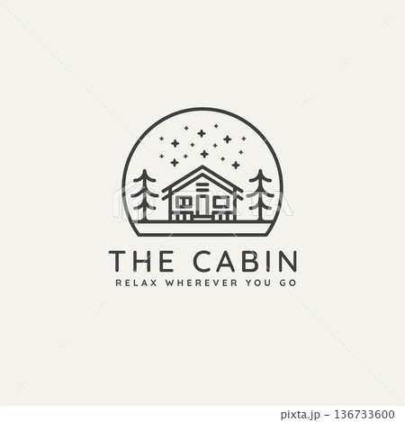 winter housing cabin minimalist line art logo icon winter housing cabin minimalist line art logo icon 136733600