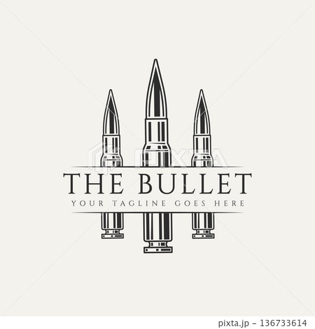gun bullet ammunition vintage logo icon design 136733614