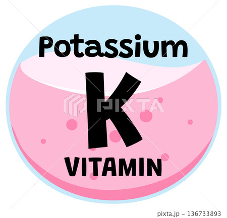 Potassium Vitamin K Icon in Flat Vector Style 136733893