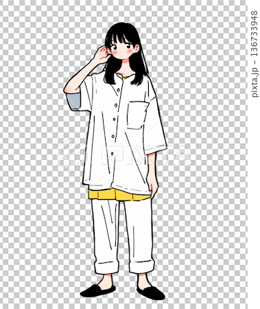 穿著睡衣的女孩 136733948