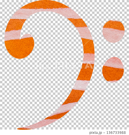 Beautiful watercolor bass clef image illustration 136733988