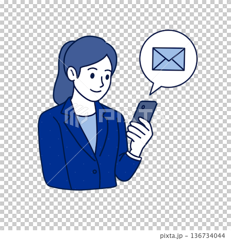 一名女員工正在輸入工作郵件 136734044