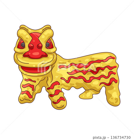 Illustration of lion dance Illustration of lion dance 136734730