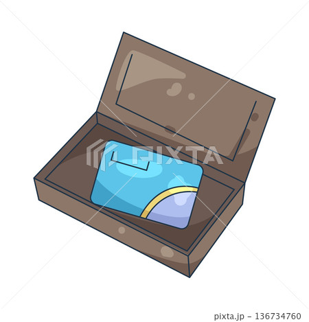 Illustration of credit card in a box 136734760