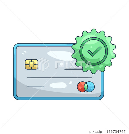 Illustration of Credit card approve 136734765