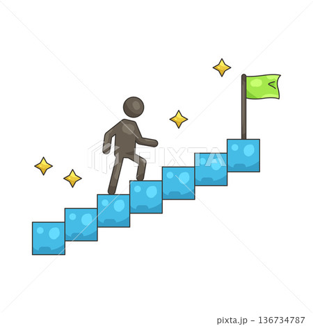 Illustration of success ladder 136734787