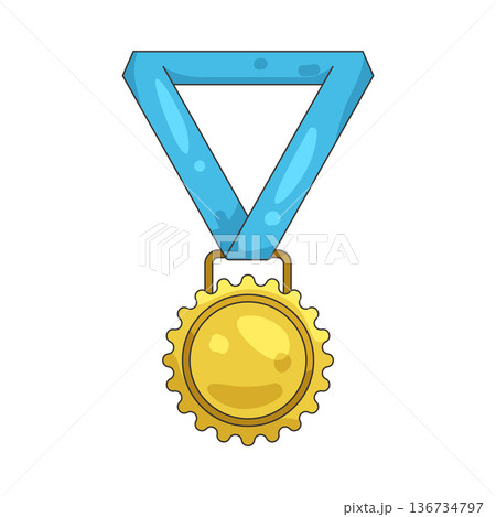 Illustration of gold medal 136734797
