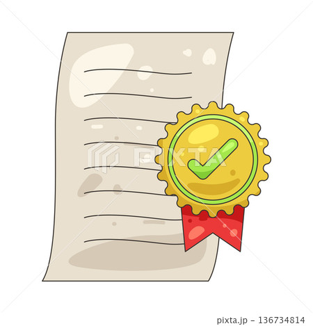 Illustration of certified badge 136734814