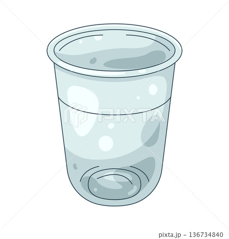 Illustration of plastic cup 136734840