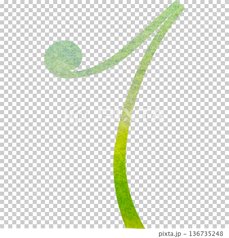 綺麗な水彩模様の8分休符のアイコンのイメージのイラスト 136735248