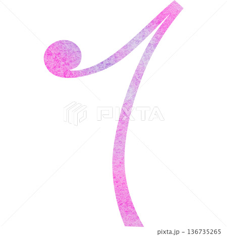 綺麗な水彩模様の8分休符のアイコンのイメージのイラスト 綺麗な水彩模様の8分休符のアイコンのイメージのイラスト 136735265