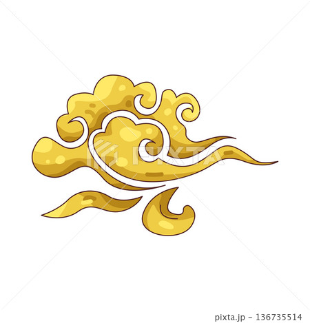 Illustration of gold cloud 136735514