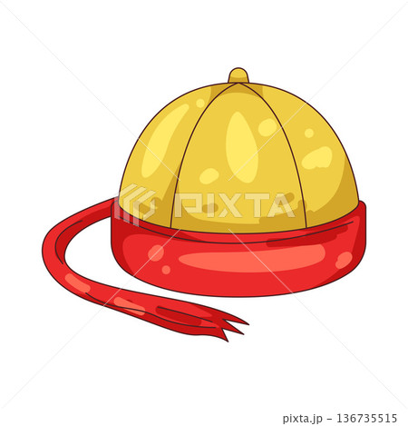 Illustration of traditional Chinese cap Illustration of traditional Chinese cap 136735515