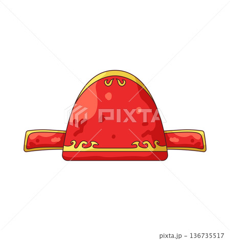 Illustration of red Chinese celebration hat Illustration of red Chinese celebration hat 136735517