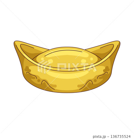 Illustration of gold ingot Illustration of gold ingot 136735524