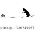 毛糸玉とネコのフレーム 136735964