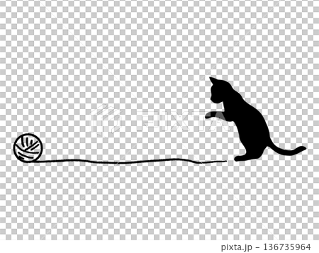 Yarn ball and cat frame Yarn ball and cat frame 136735964