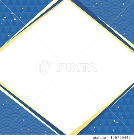 涼しげな和柄の和風背景2_正方形 136736445