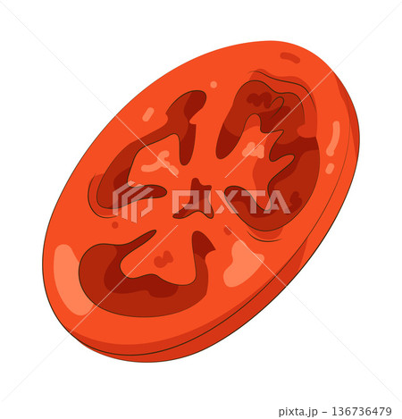 Illustration of tomato slice Illustration of tomato slice 136736479