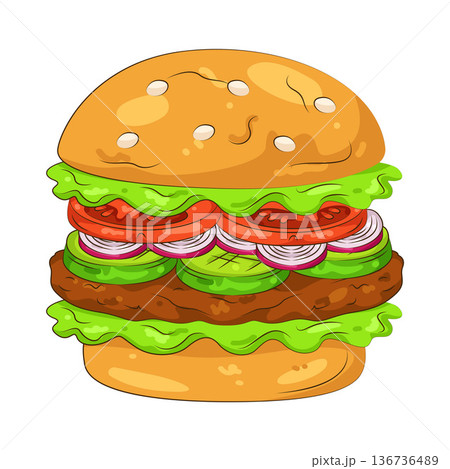 Illustration of burger  136736489