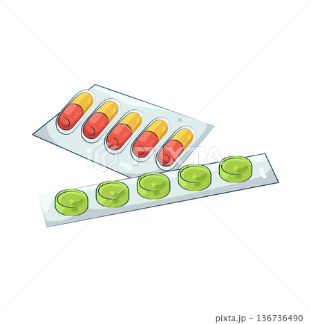 Illustration of pill blister 136736490