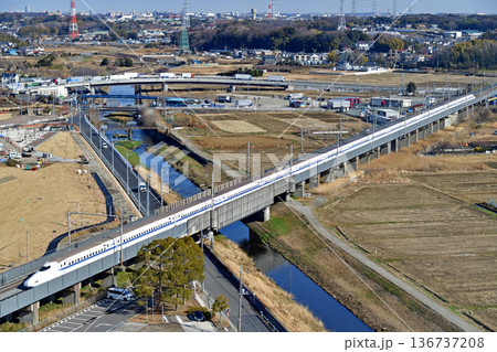東海道新幹線　新横浜－小田原　JR東海　N700A系　X61編成（東京）　のぞみ　ひかり　こだま 136737208