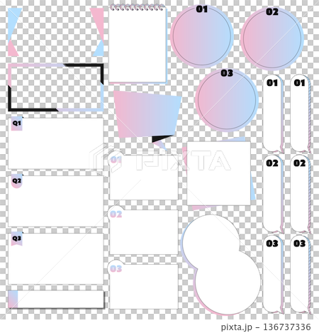 A simple title frame for business use without text. Stylish accents. Pink and light blue. A simple title frame for business use without text. Stylish accents. Pink and light blue. 136737336