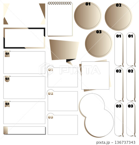 文字なし ビジネス向けシンプルなタイトルフレーム アクセントになるおしゃれなあしらい 茶色 136737343