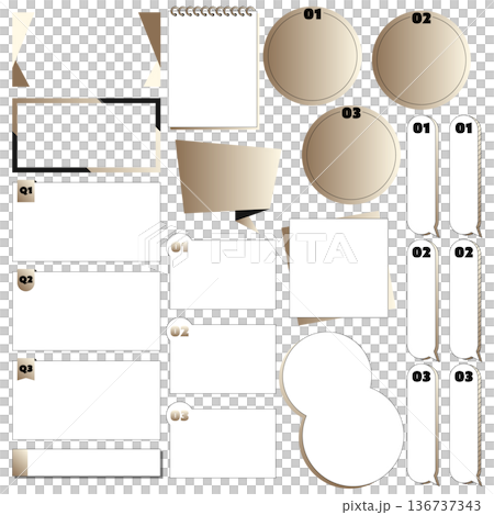 A simple title frame for business use. No text. A stylish accent piece. Brown. 136737343