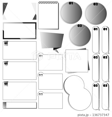 文字なし ビジネス向けシンプルなタイトルフレーム アクセントになるおしゃれなあしらい モノクロ 136737347