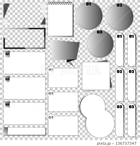文字なし ビジネス向けシンプルなタイトルフレーム アクセントになるおしゃれなあしらい モノクロ 136737347
