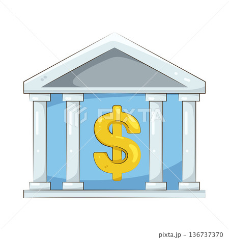 Illustration of bank building Illustration of bank building 136737370