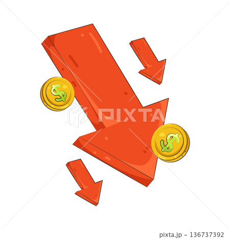 Illustration of Money loss 136737392