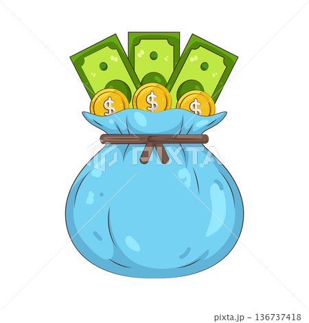 Illustration of money bag Illustration of money bag 136737418