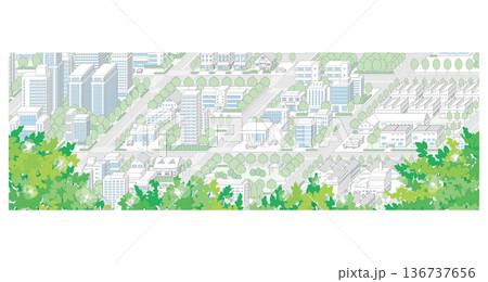 街並みの立体図. 都市の景観. 136737656