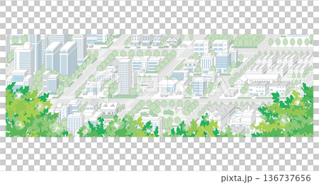 城市景觀的三維視圖。 136737656