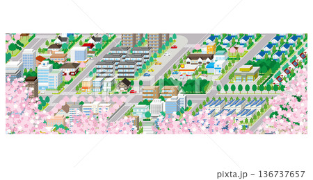 街並みの立体図. 都市の景観. 街並みの立体図. 都市の景観. 136737657