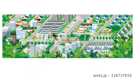 街並みの立体図. 都市の景観. 街並みの立体図. 都市の景観. 136737658