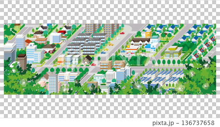 街並みの立体図. 都市の景観. 街並みの立体図. 都市の景観. 136737658