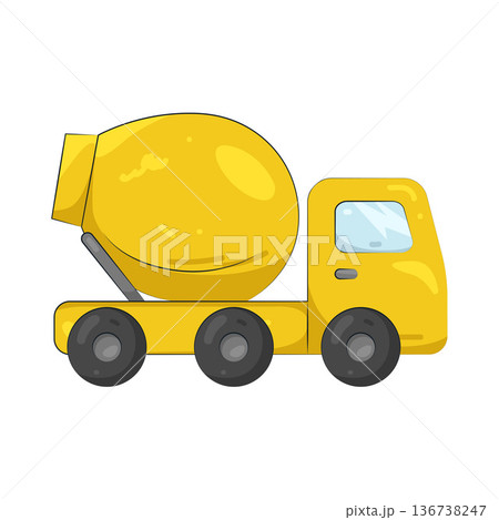 Illustration of cement mixer truck Illustration of cement mixer truck 136738247