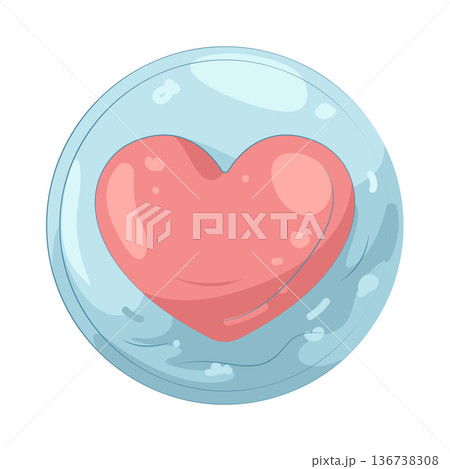 Illustration of heart in the bubble Illustration of heart in the bubble 136738308