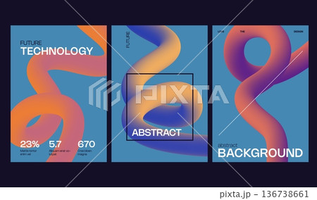 Abstract 3d line gradient background with motion and design fluid rainbow. Wavy ribbon shape with color curve dynamic modern spiral. Wave element backdrop with liquid swirl motion. Abstract 3d line gradient background with motion and design fluid rainbow. Wavy ribbon shape with color curve dynamic modern spiral. Wave element backdrop with liquid swirl motion. 136738661